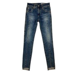 AG Adriano Goldschmied Farrah AG-ED Denim Hi-Rise Step Hem Ankle Skinny Jeans 24